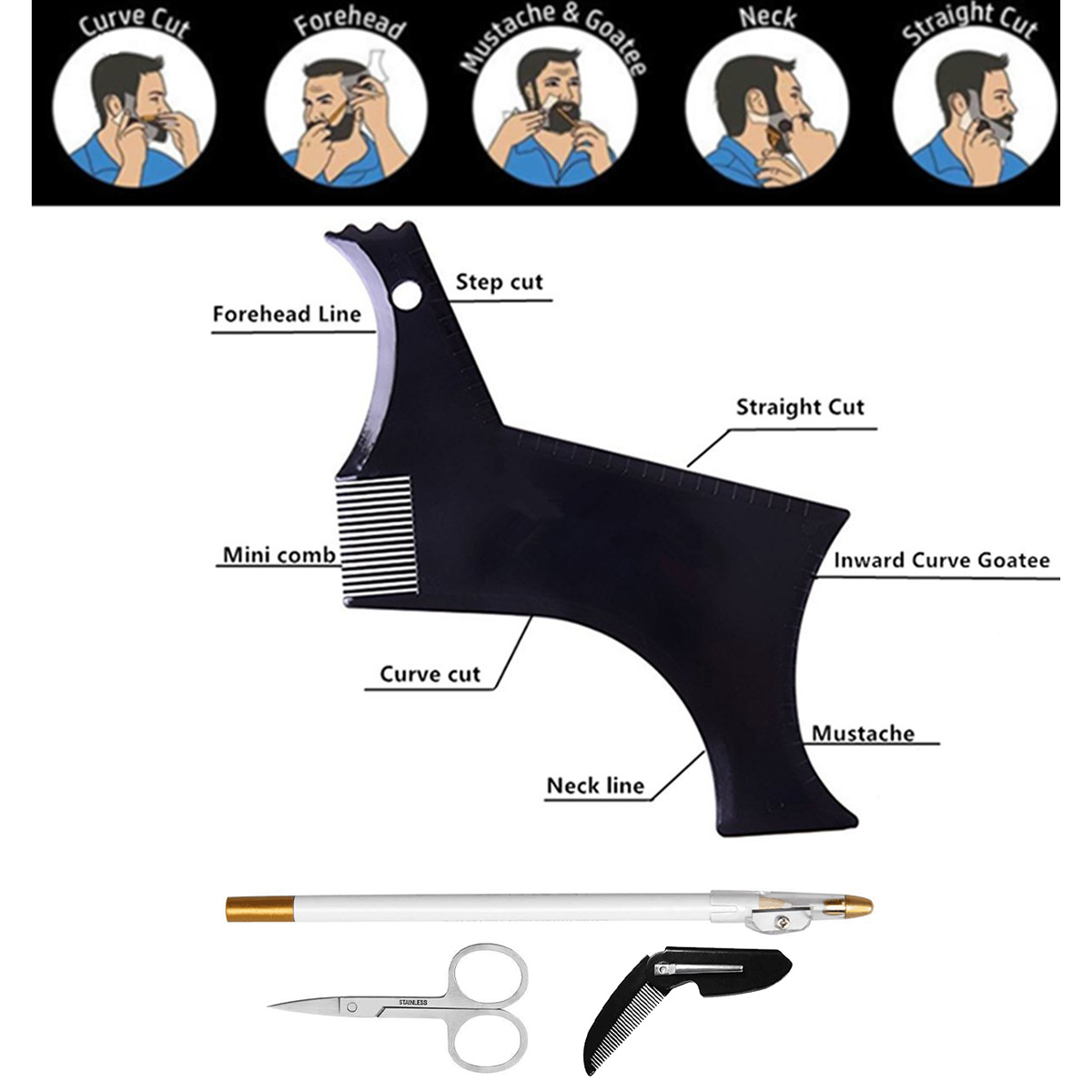 Набор из 4 шт., набор для форм – обзор и цена Beard Trimmer