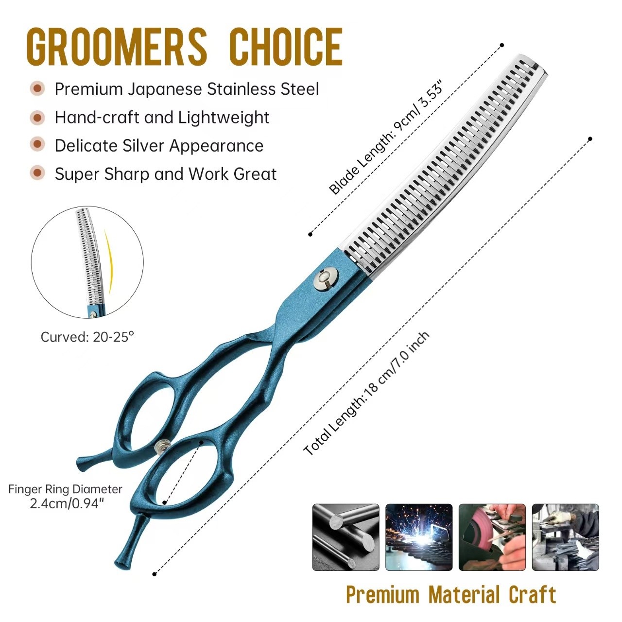 7-дюймовые изогнутые ножницы-к – обзор и цена Grooming Scissors
